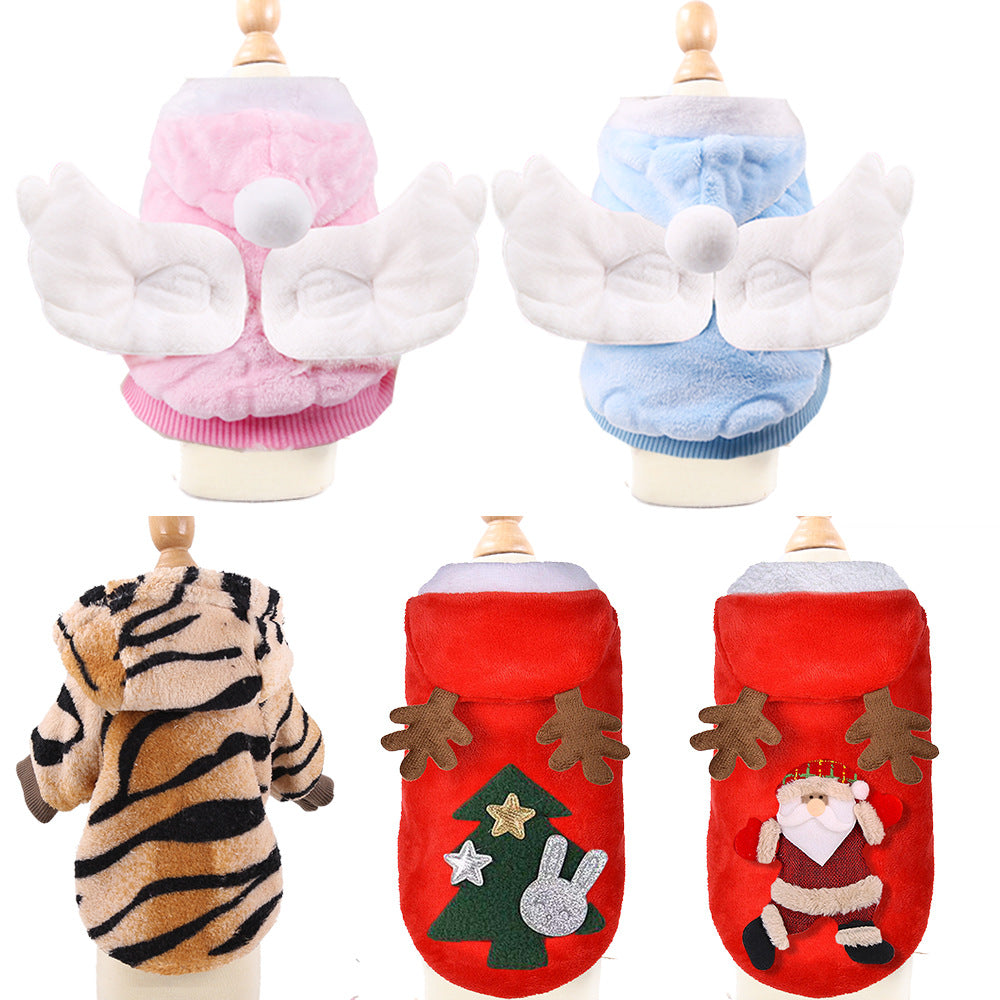 Cross-Border Pet Dog Clothes, Cat Autumn and Winter Four-Legged Cotton Coat, Cartoon Transformation Clothing, Cat Clothing, Dog Clothing Supplies