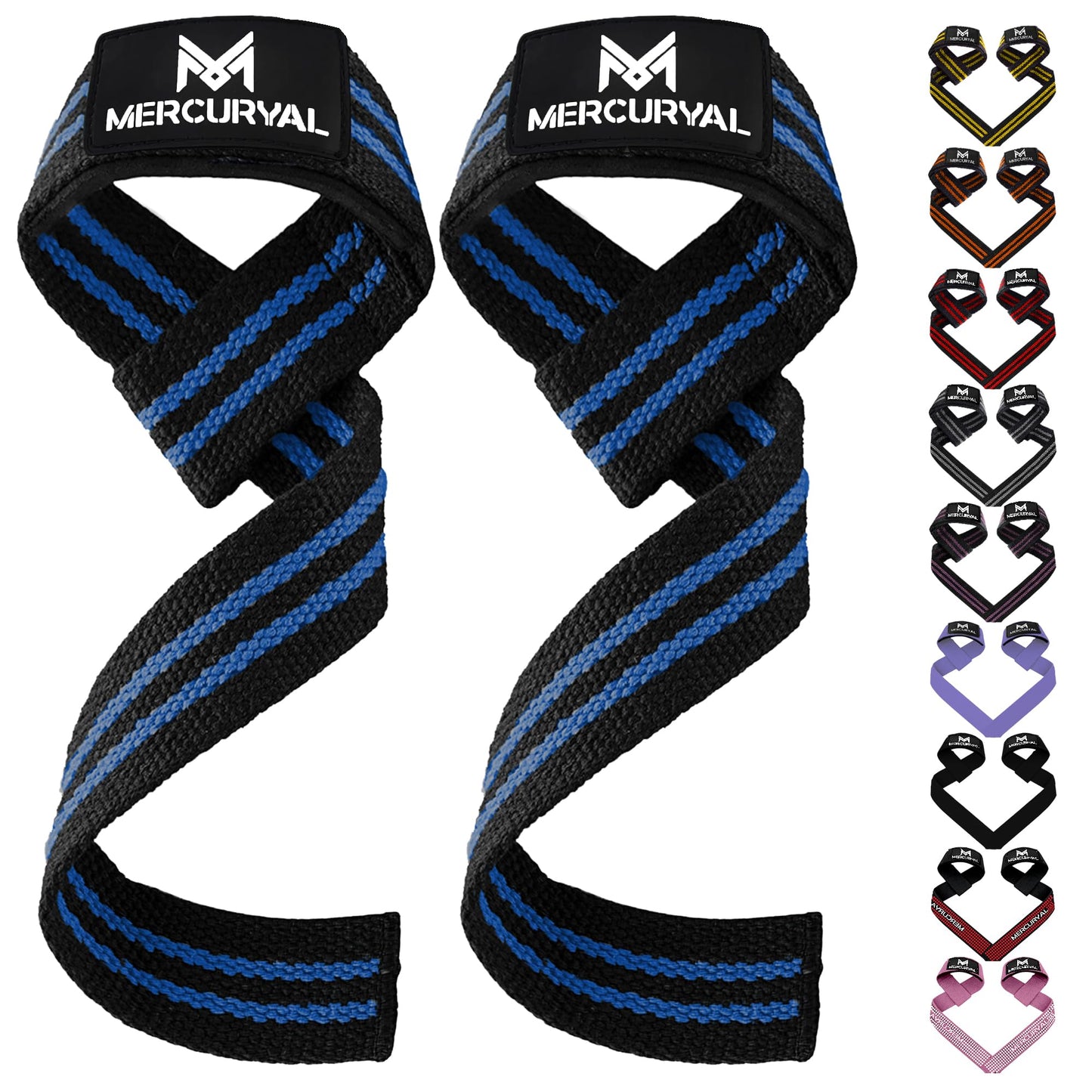 MERCURYAL Zughilfen Krafttraining Lifting Straps - Bodybuilding, Fitness, Kreuzheben, Powerlifting - Kreuzheben Gurte - Profi Lifting Straps - Lifting Straps - Gym Zubehör für Frauen und Männer