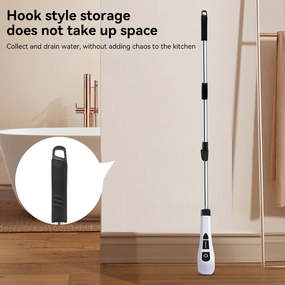 Electric Cleaning Brush 3-Gear Handheld Cordless Rotating Scrubber With Extended Handle Spin Scrubber For Bathroom Kitchen Floor
