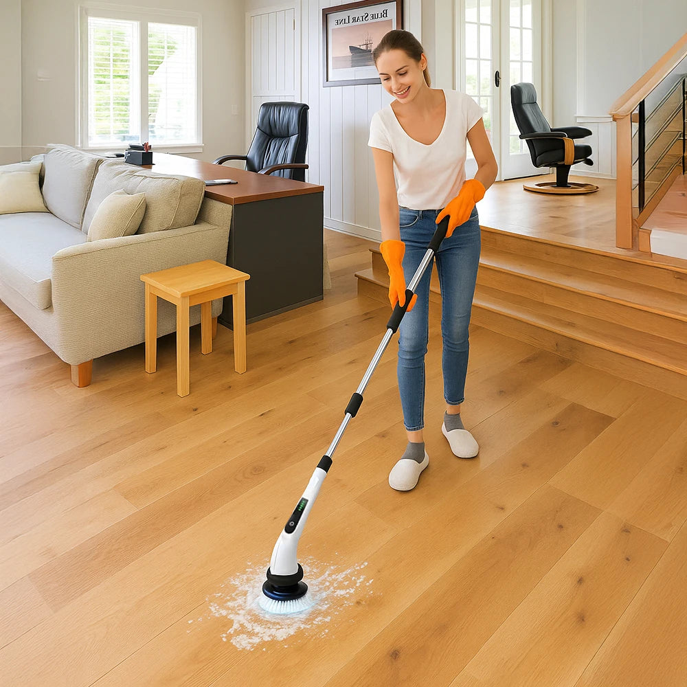 Electric Cleaning Brush 9 in 1 Household Wireless Rotatable 3 Speeds Cleaning Scrubber Tools For Bathroom Kitchen Window Toilet