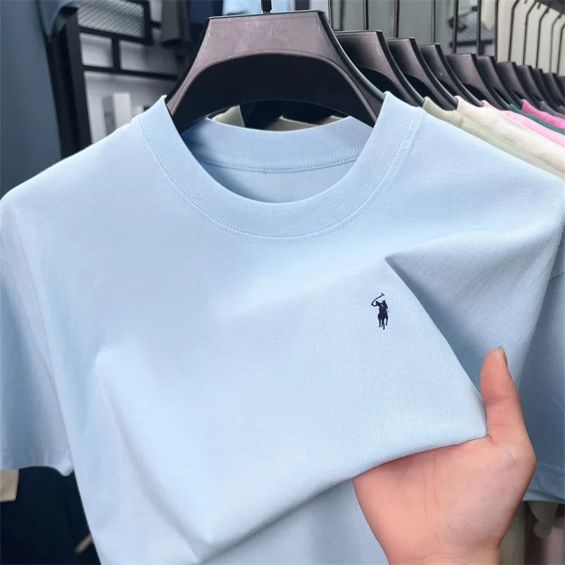Men's Premium Cotton Embroidered Round Neck T-Shirt