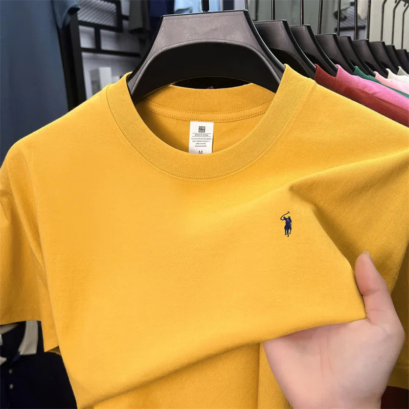 Men's Premium Cotton Embroidered Round Neck T-Shirt