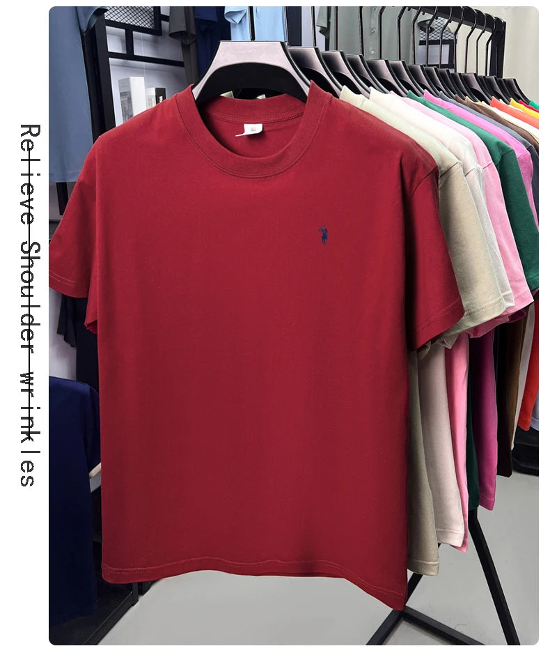 Men's Premium Cotton Embroidered Round Neck T-Shirt