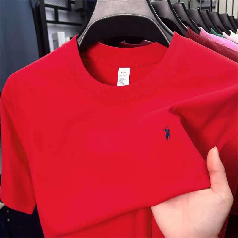 Men's Premium Cotton Embroidered Round Neck T-Shirt