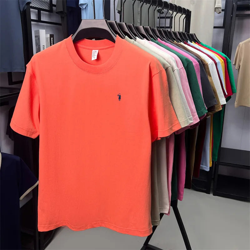 Men's Premium Cotton Embroidered Round Neck T-Shirt