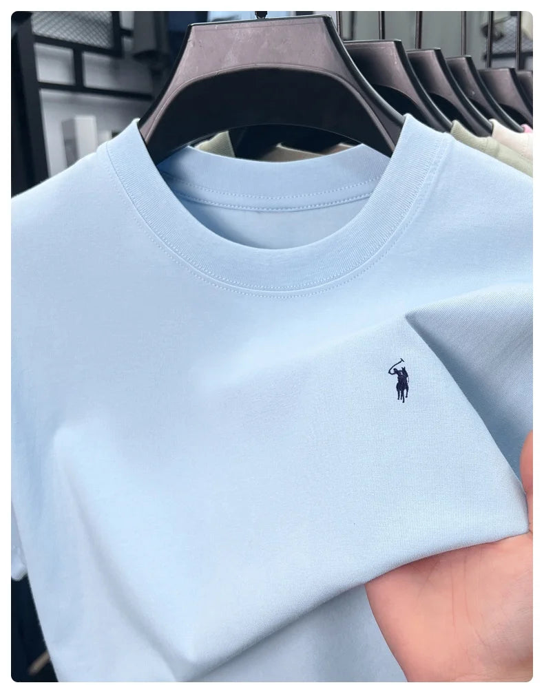 Men's Premium Cotton Embroidered Round Neck T-Shirt