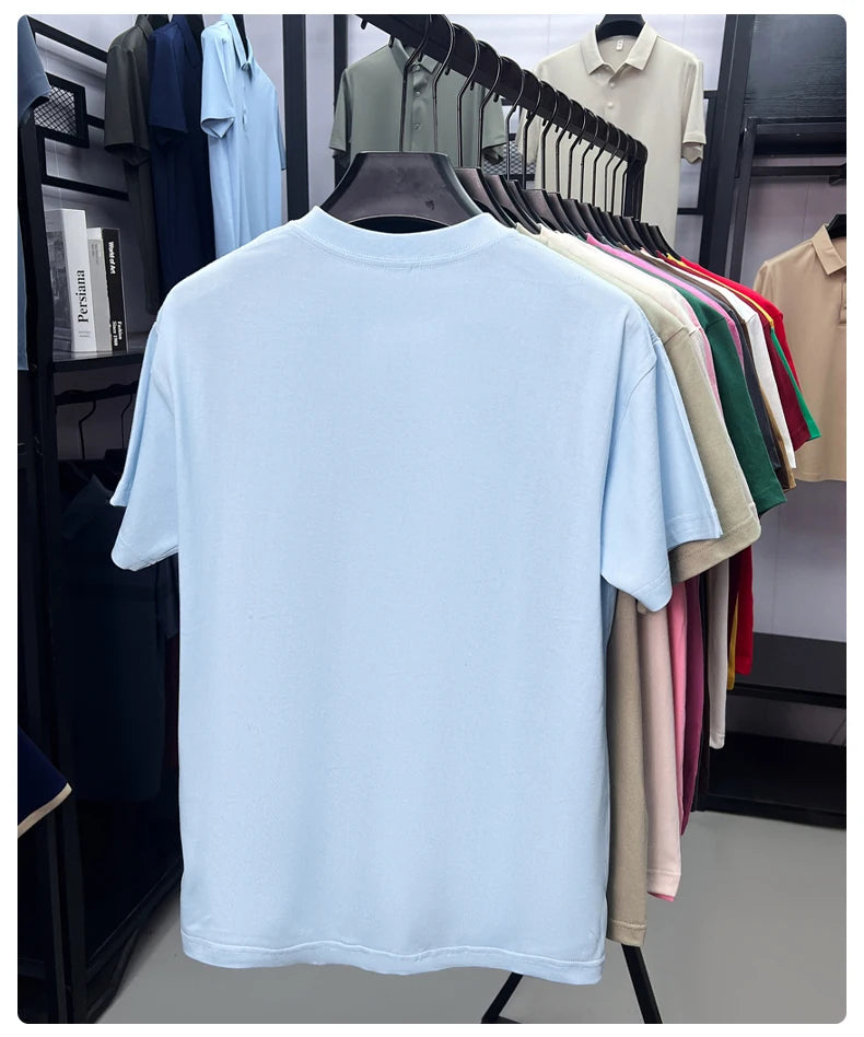 Men's Premium Cotton Embroidered Round Neck T-Shirt