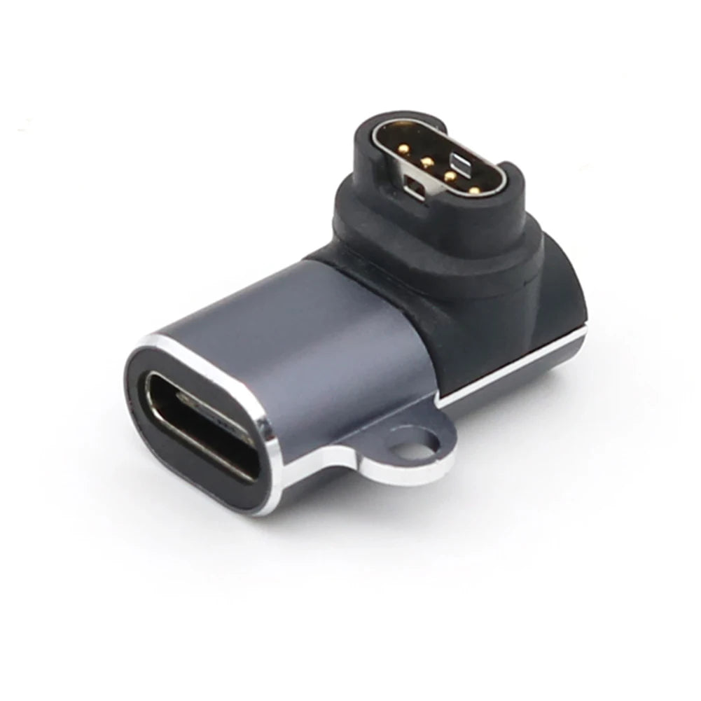 Type C Charger Cable Adapter Replacement Charger Base Adapter Smart Watch 90 Degree Elbow Accessories for Garmin Fenix 7/7S/7X/6