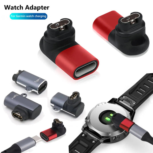 Type C Charger Cable Adapter Replacement Charger Base Adapter Smart Watch 90 Degree Elbow Accessories for Garmin Fenix 7/7S/7X/6