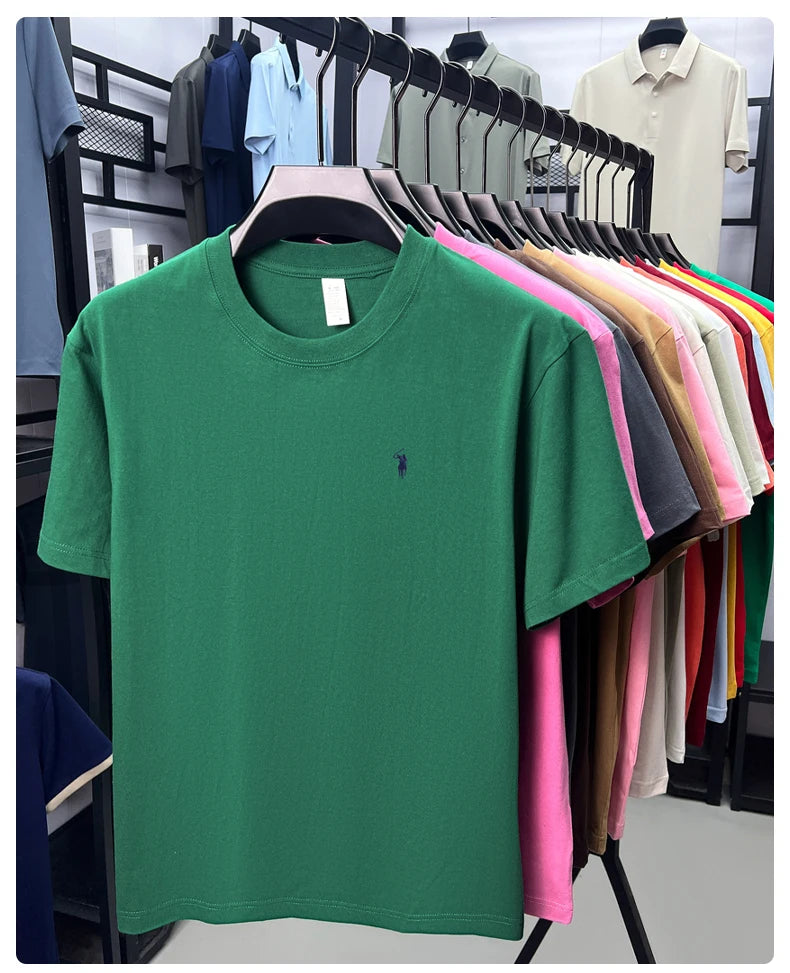 Men's Premium Cotton Embroidered Round Neck T-Shirt