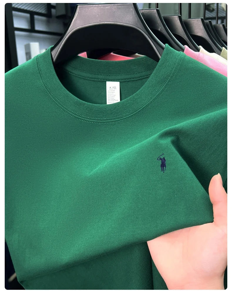 Men's Premium Cotton Embroidered Round Neck T-Shirt