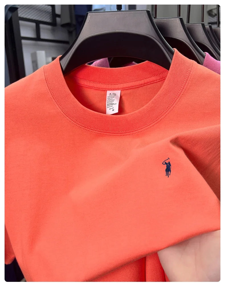 Men's Premium Cotton Embroidered Round Neck T-Shirt