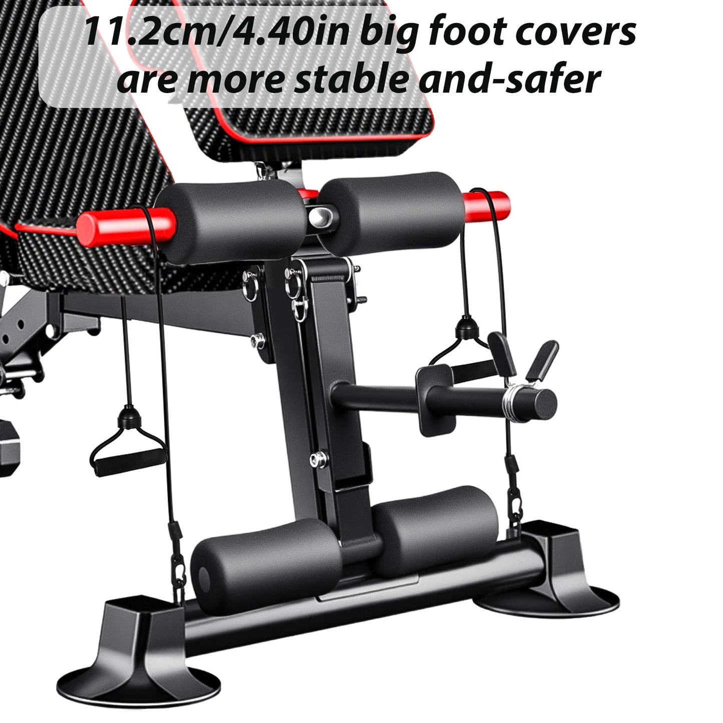 Adjustable Weight Bench Load 772LBs Body Exercise Dumbbell Bench with Resistance Band Lifting Sit-Ups Gym Workouts Weight Bench