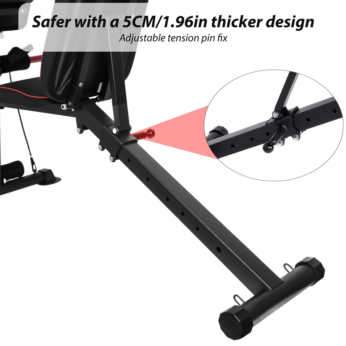 Adjustable Weight Bench Load 772LBs Body Exercise Dumbbell Bench with Resistance Band Lifting Sit-Ups Gym Workouts Weight Bench