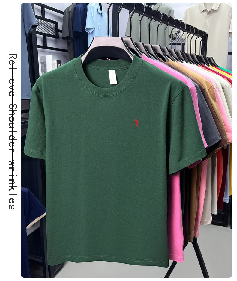 Men's Premium Cotton Embroidered Round Neck T-Shirt