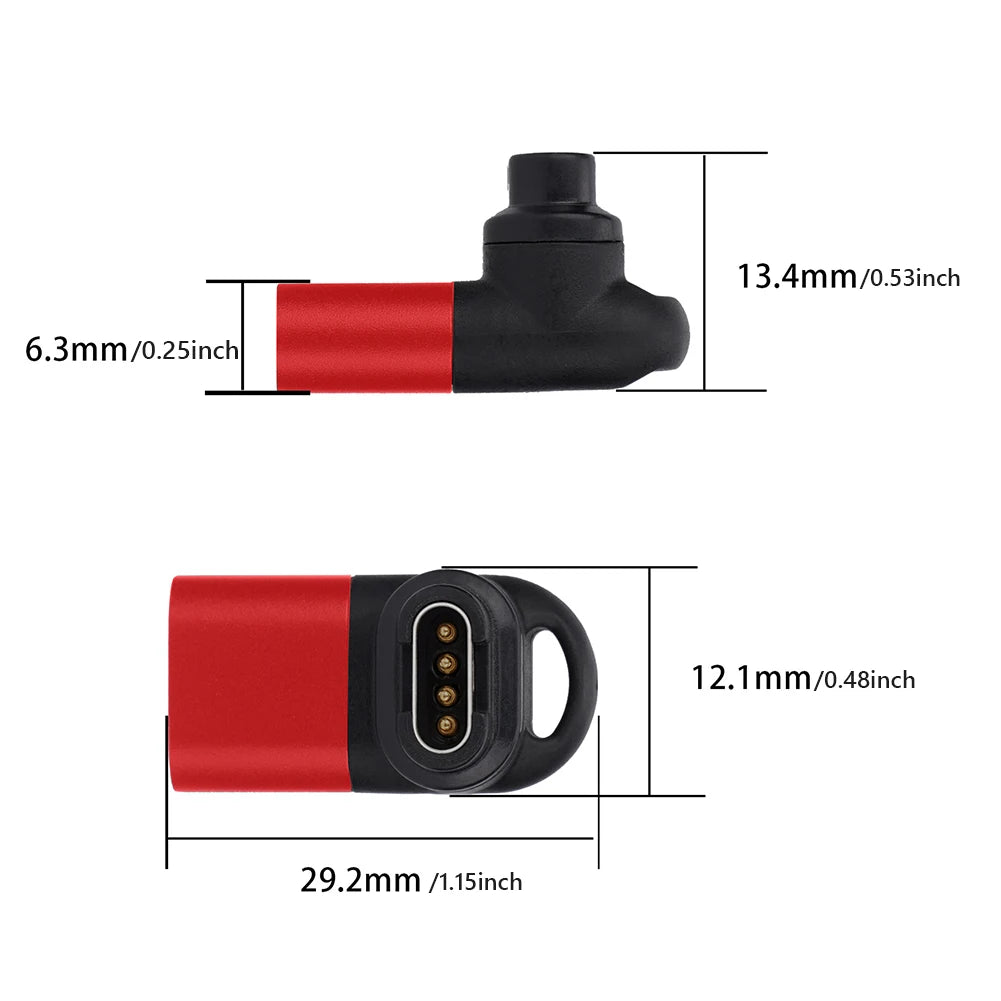 Type C Charger Cable Adapter Replacement Charger Base Adapter Smart Watch 90 Degree Elbow Accessories for Garmin Fenix 7/7S/7X/6