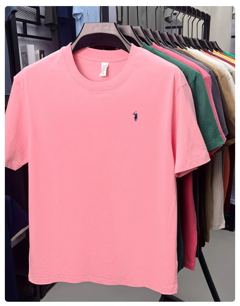 Men's Premium Cotton Embroidered Round Neck T-Shirt